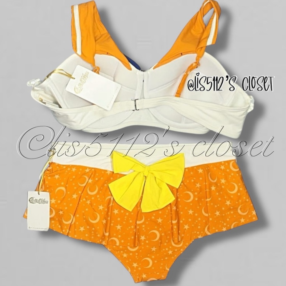 Hot Topic Sailor Moon Sailor Venus Cosplay Top & Skirted Bottoms Swimsuit SET 2X - Picture 5 of 16